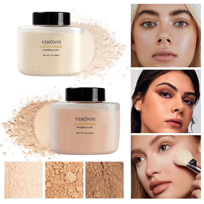 Luxury Skincare Tools - 6色の高級パウダー、女性用フェイスファンデーション、バナナパウダーボトル、ルースパウダー本格的なオイルコントロール、美容メイクアップアートツール