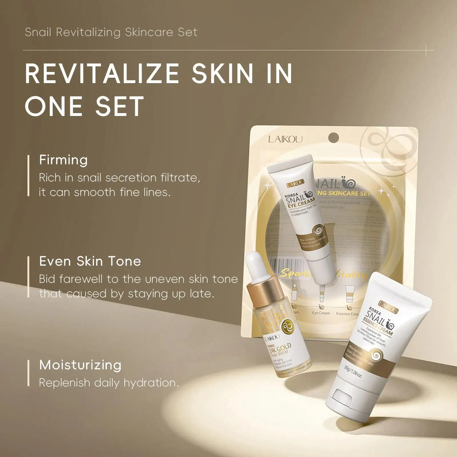 24Kゴールドスネイルリペアセラムアイクリームエッセンスセッ - Luxury Skincare Sets のレビューと価格