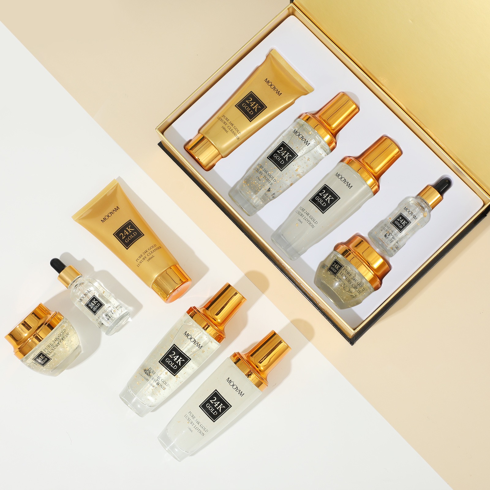 24Kゴールドラグジュアリー保湿アンチエイジングセット、小じ - Luxury Skincare Sets のレビューと価格