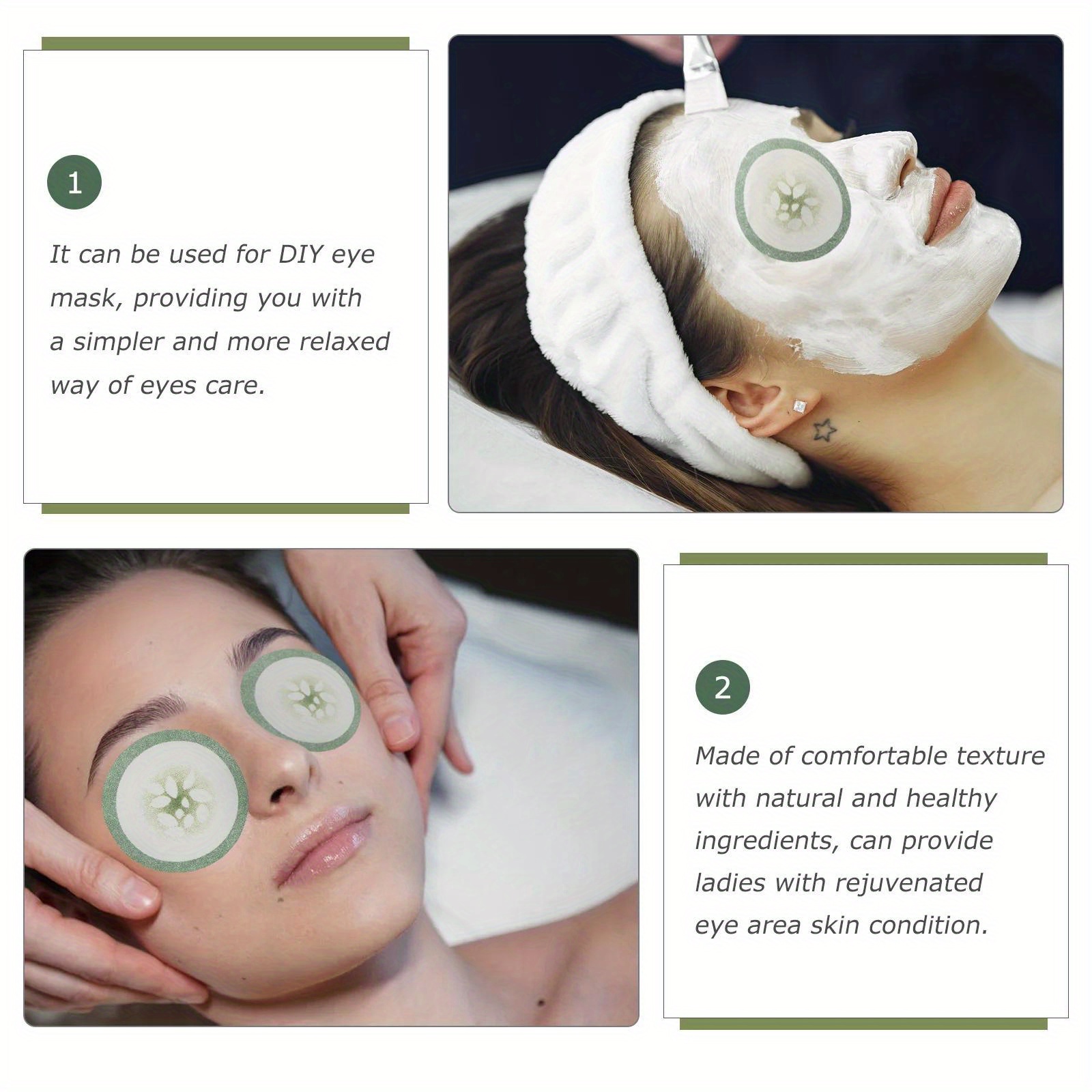 100 個使い捨てアイマスク紙超薄型天然綿アイキュウリパッチ - Luxury Skincare Tools のレビューと価格