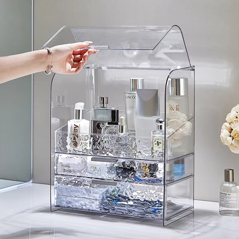 豪華な水の波紋メイクアップ収納ボックス フェイスマスク 口紅 - Luxury Skincare Fridge のレビューと価格