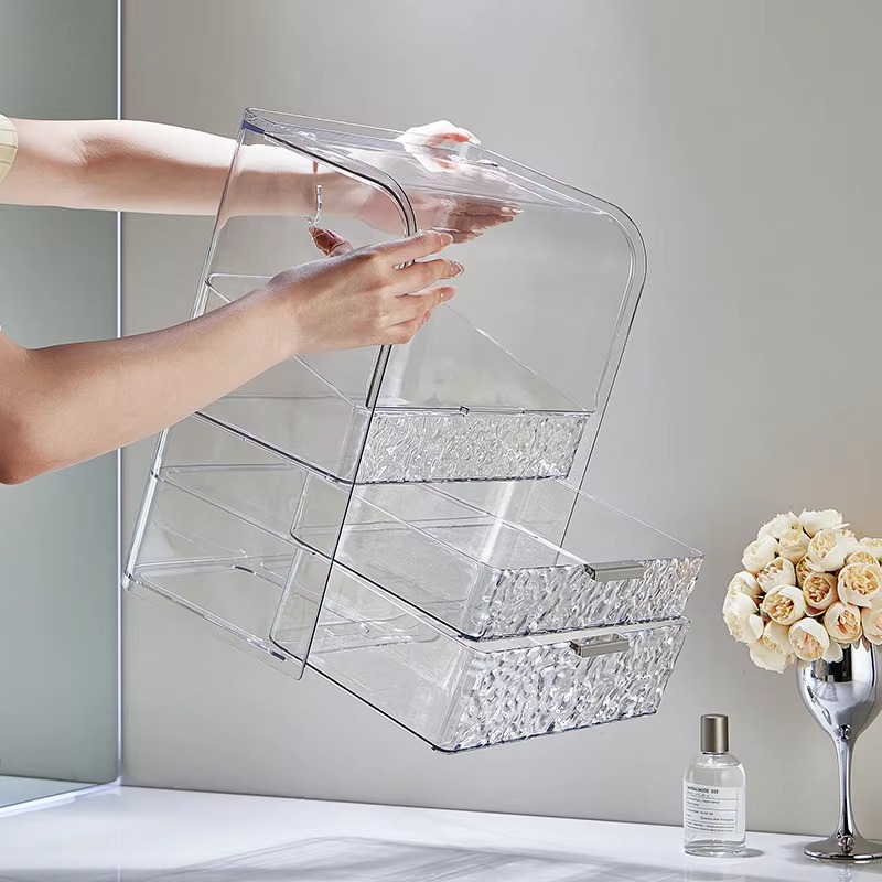 豪華な水の波紋メイクアップ収納ボックス フェイスマスク 口紅 - Luxury Skincare Fridge のレビューと価格